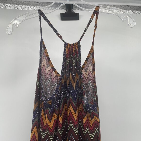 Veronica M Women Chevron Print Maxi Dress Sleeveless Racerback Multicolor Small - Picture 6 of 9